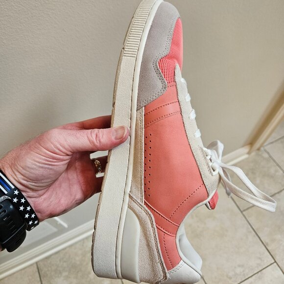 Lacoste Men's Fashion Sneakers, Salmon/Gray, Sz 12 - Picture 13 of 16